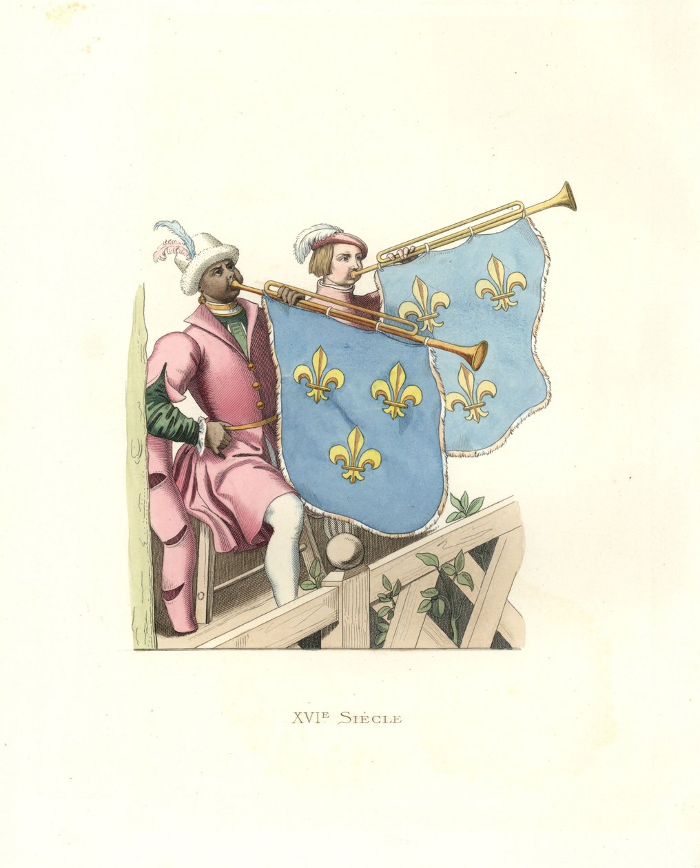 Trumpeters at a tournament, reign of Francis I of France. بواسطة ادمون ليتشيفالييه شيفينارد