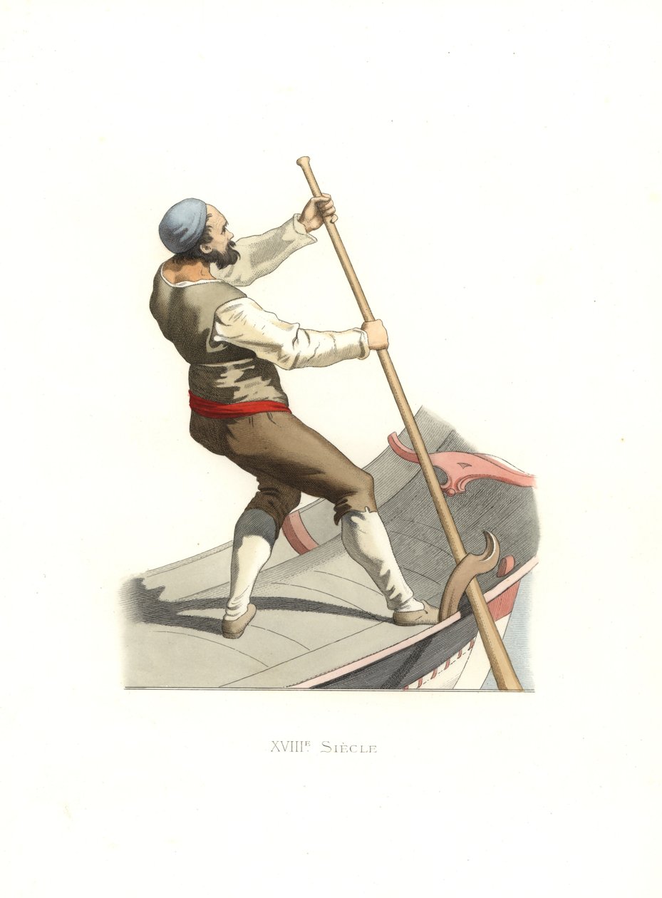 Venetian gondolier بواسطة ادمون ليتشيفالييه شيفينارد