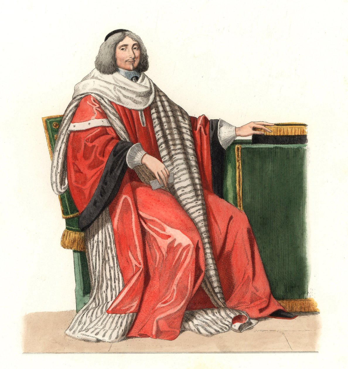Jean Antoine de Mesme (1661-1723), lord of Irval, count of Avaux, French magistrature 17th century, after a painting of 1653, by Philippe de Champaigne (1602-1674) - Lithography based on an illustration by Edmond Lechevallier-Chevignard (1825-1902), extrac بواسطة ادمون ليتشيفالييه شيفينارد