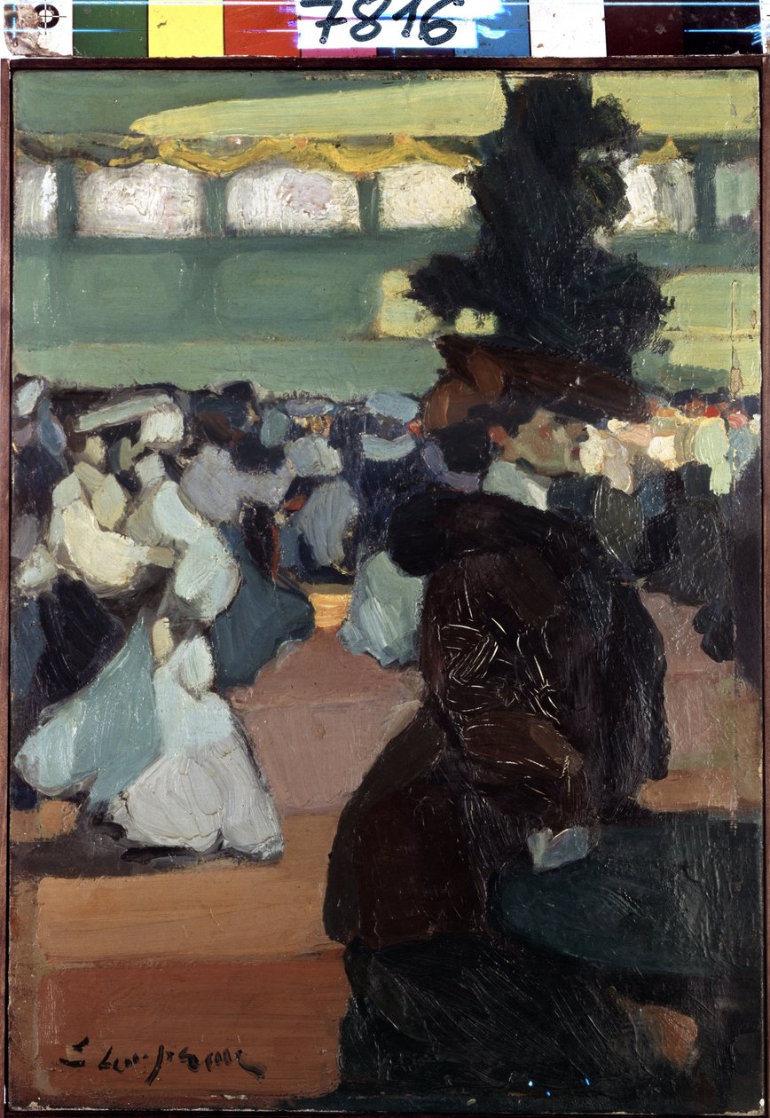 على الكرة (على الكرة). لوحة إدموند ليمبيرور (1876-1909) بواسطة إدموند ليمبيرير