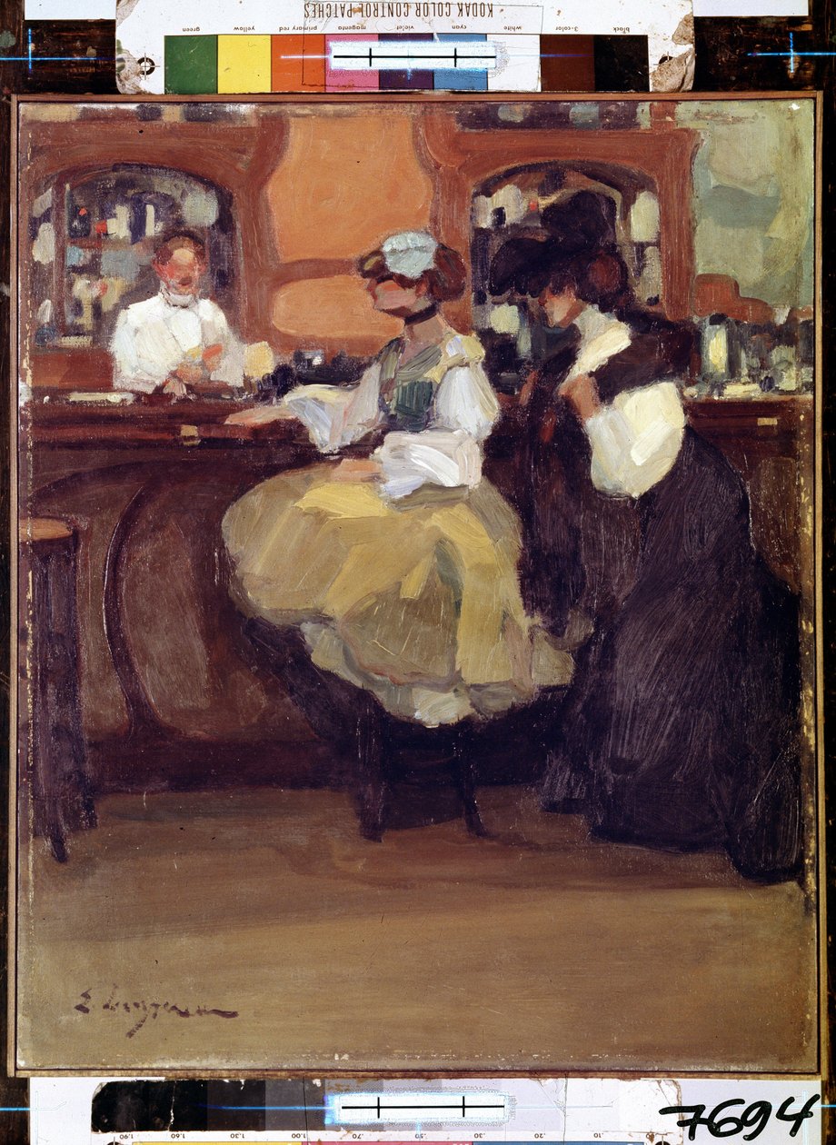 Belle Epoque: "" The Tabarin bar "" العملاء عند طاولة المراجعة (Bal) في منطقة Pigalle في باريس. لوحة إدموند ليمبيرور (1876-1909) 1905 متحف هيرميتاج ، سانت بطرسبرغ (سانت بيترسبورغ) بواسطة إدموند ليمبيرير
