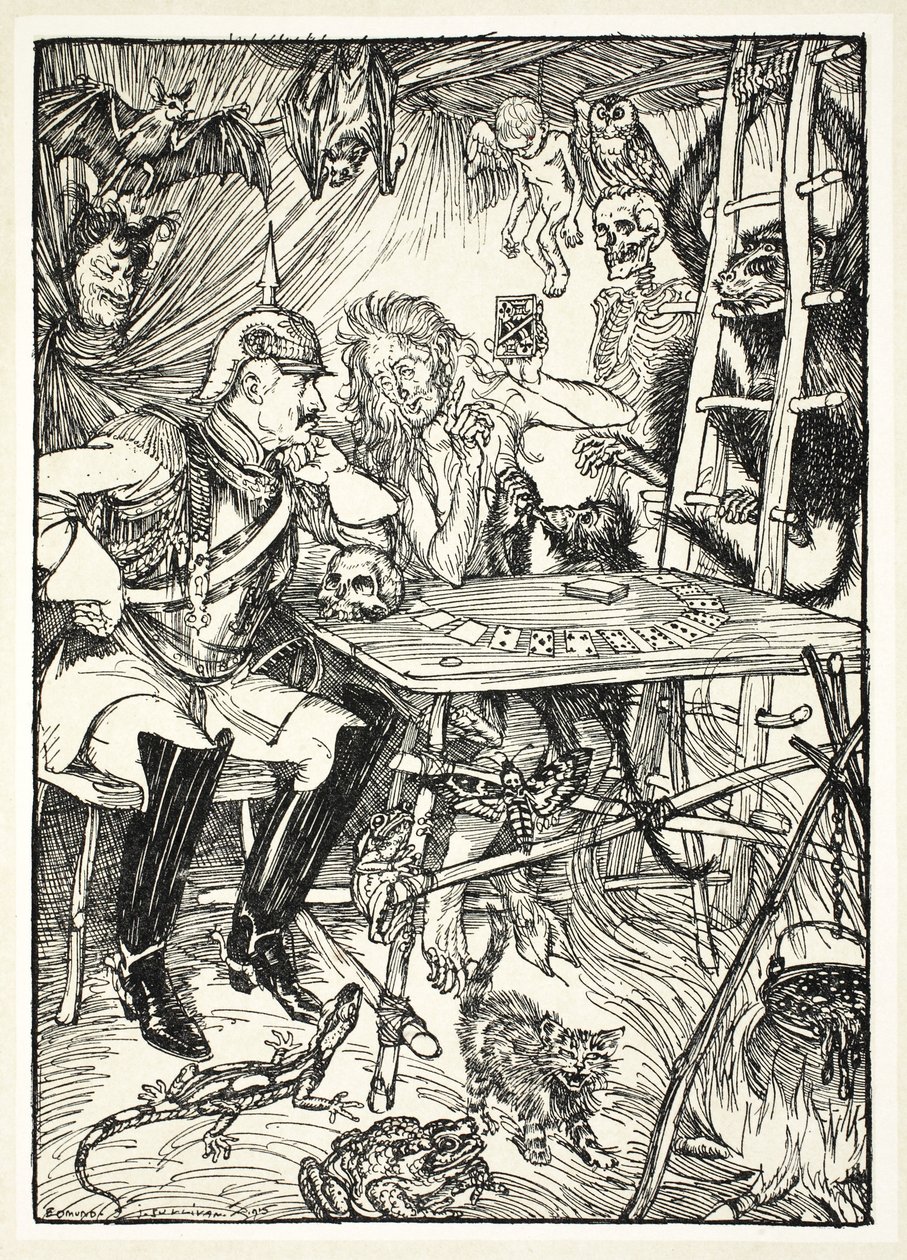The King of Clubs (The Kaiser&39;s Fortune) ، صورة توضيحية من The Kaiser&39;s Garland بقلم إدموند ج. سوليفان ، حانة. 1916 بواسطة ادموند جوزيف سوليفان