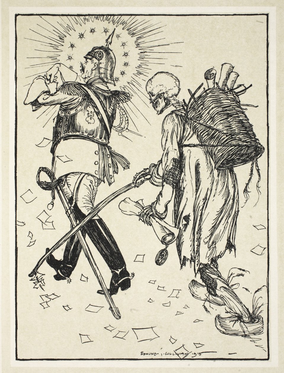 The Ragpicker (Le Chiffonier) ، صورة توضيحية من The Kaiser&39;s Garland بقلم إدموند ج. سوليفان ، حانة. 1916 بواسطة ادموند جوزيف سوليفان