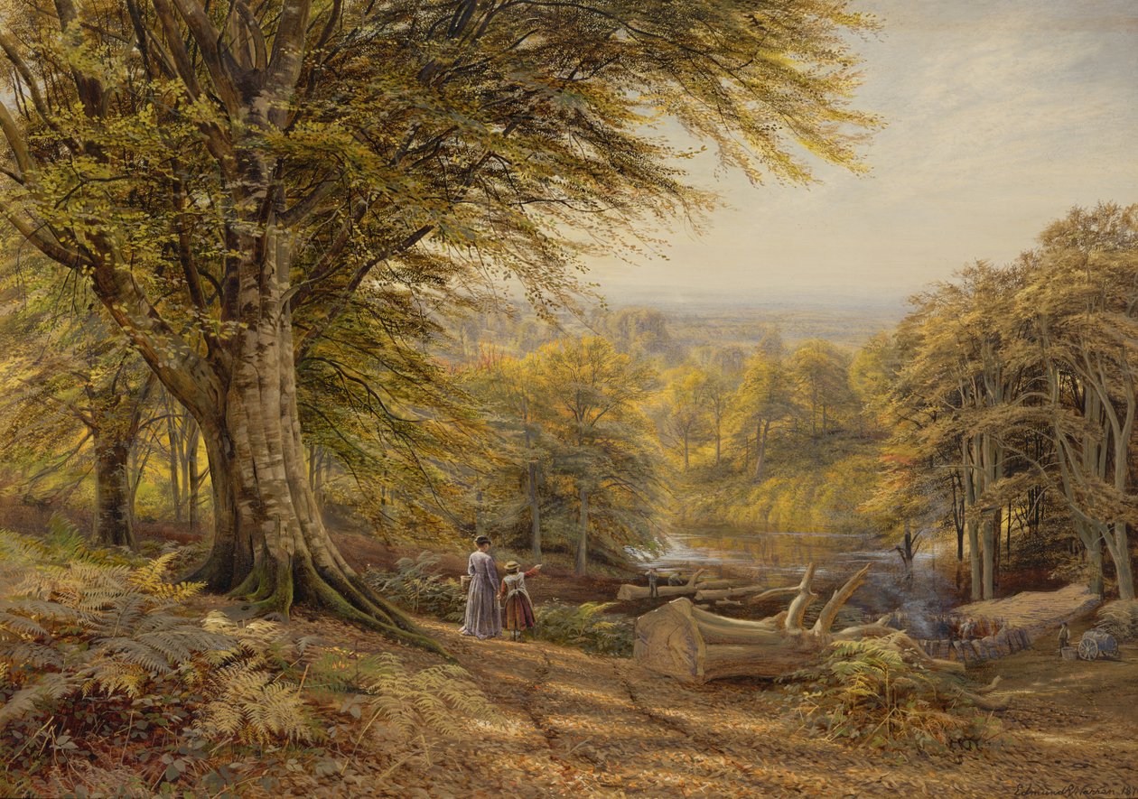 شعلات الفحم بالقرب من Weybridge ، Surrey ، 1870 (مرحاض ولون جسم على ورق) بواسطة ادموند جورج وارن