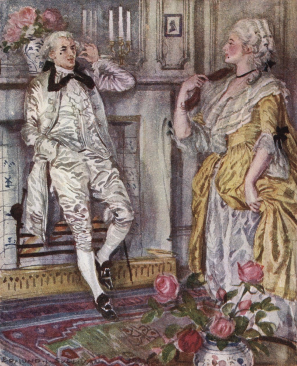 Illustration for The Vicar of Wakefield by Oliver Goldsmith (colour litho) بواسطة ادموند جوزيف سوليفان