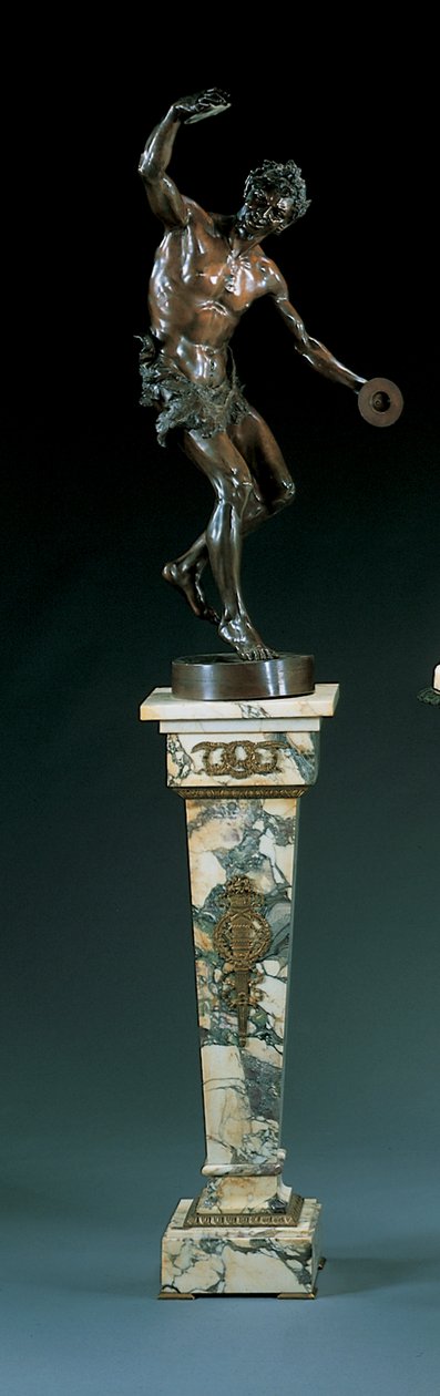 يلقي على غرار نموذج من Goldscheider ، على غرار الساخر راقص يعزف على الصنج بواسطة إدموند كلوتس