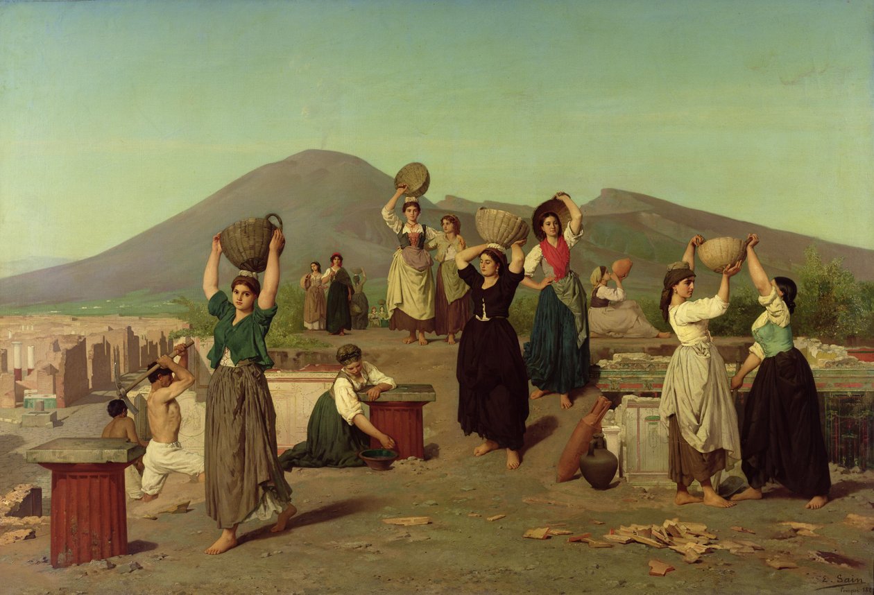 الحفريات في بومبي 1865 بواسطة إدوارد ألكسندر سين