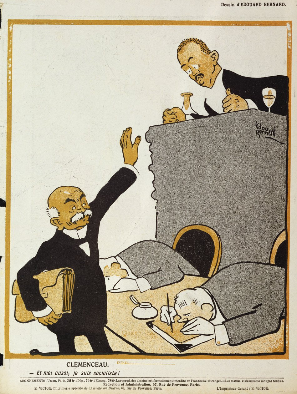 "أنا أيضًا ، أنا اشتراكي" ، رسوم متحركة من "L&39;Assiette au Beurre" ، 8 ديسمبر 1906 بواسطة إدوارد برنارد