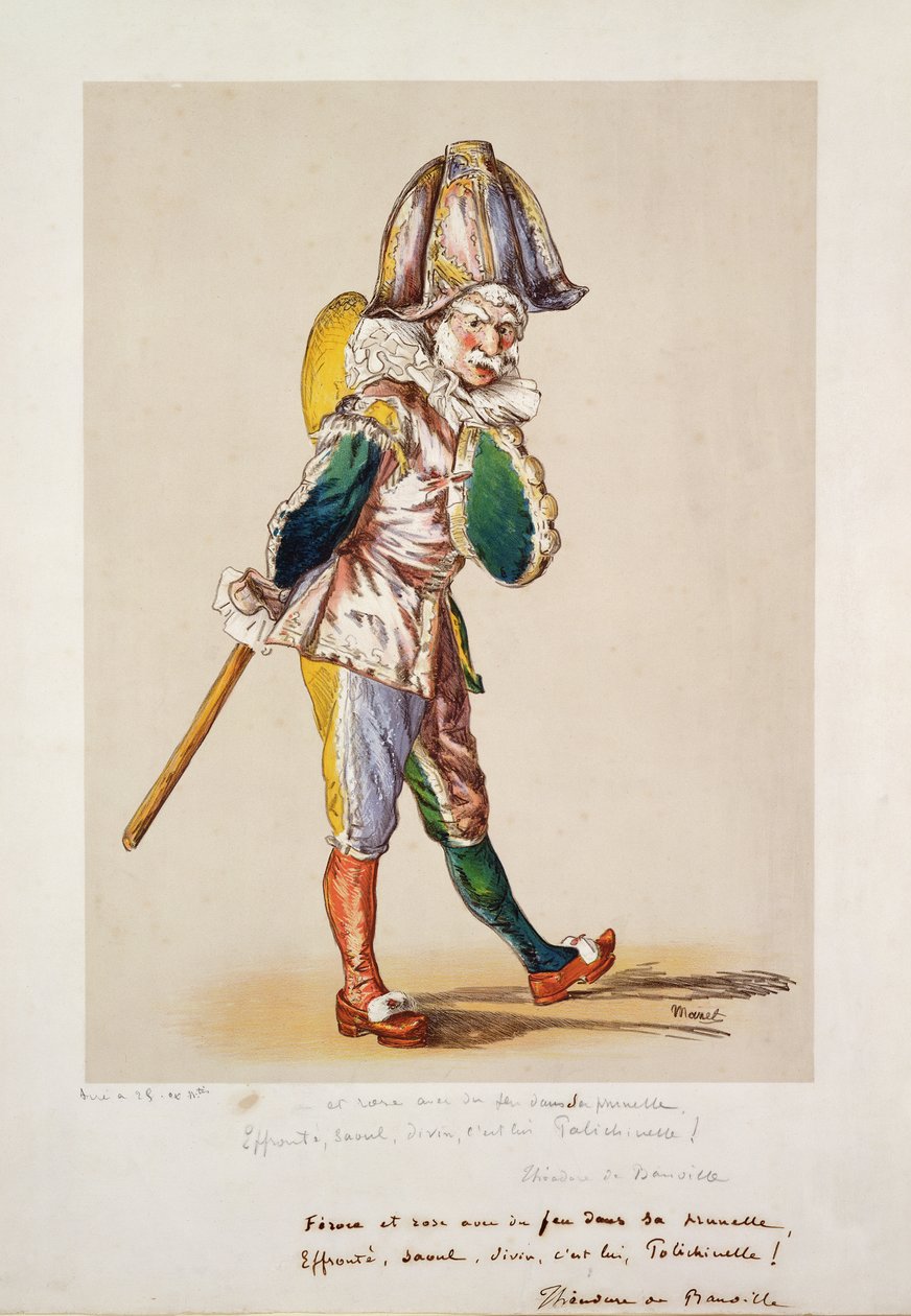 Polichinelle ، 1876 (ليثو ملون ، غواش أبيض ومرحاض على ورق) بواسطة إدوارد مانيه
