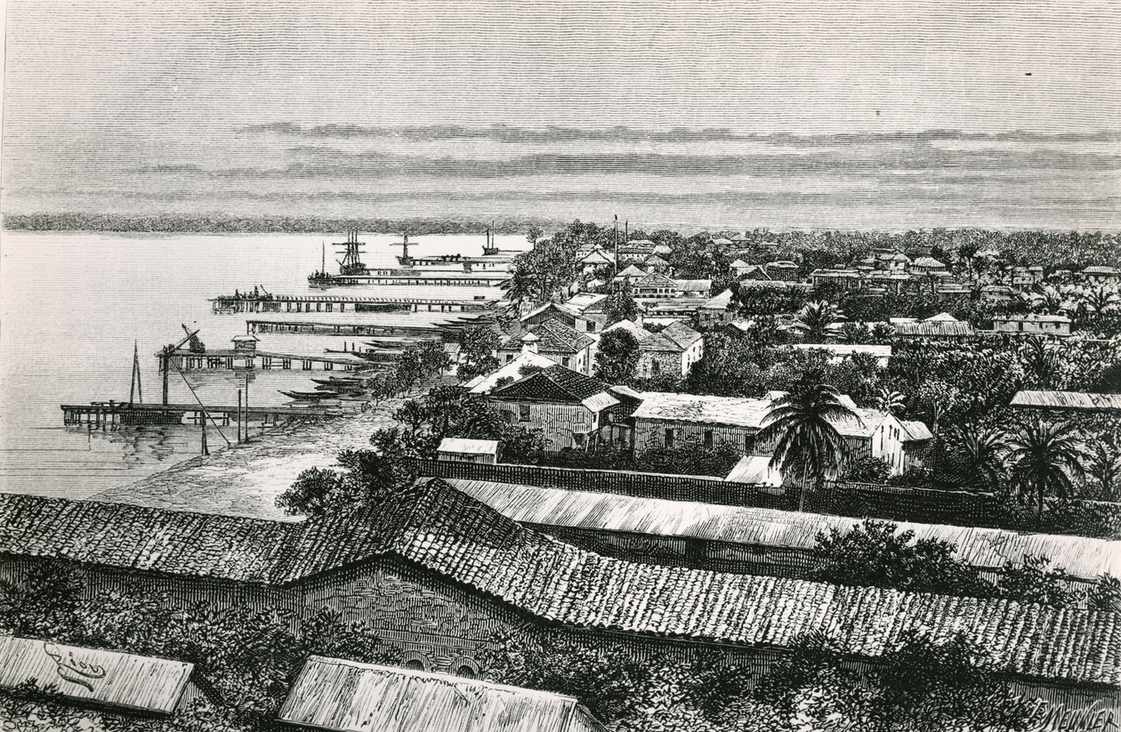 الحي الأوروبي في لاغوس ، نيجيريا ، 1887 بواسطة إدوارد ريو