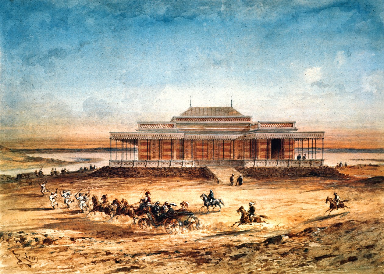 الإمبراطورة أوجيني تسافر إلى افتتاح قناة السويس عام 1869 من ألبوم تذكاري 1869 بواسطة إدوارد ريو