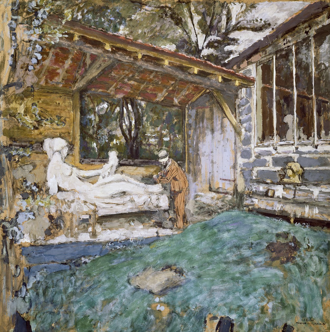 Maillol في العمل على Cezanne Memorial ، c.1925 بواسطة إدوارد فويلارد