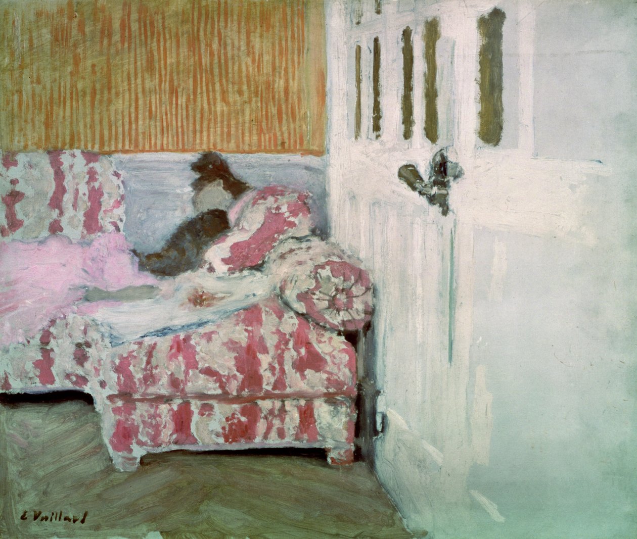 على الأريكة ، أو الغرفة البيضاء ، c.1890-93 (زيت على ورق مقوى) بواسطة إدوارد فويلارد