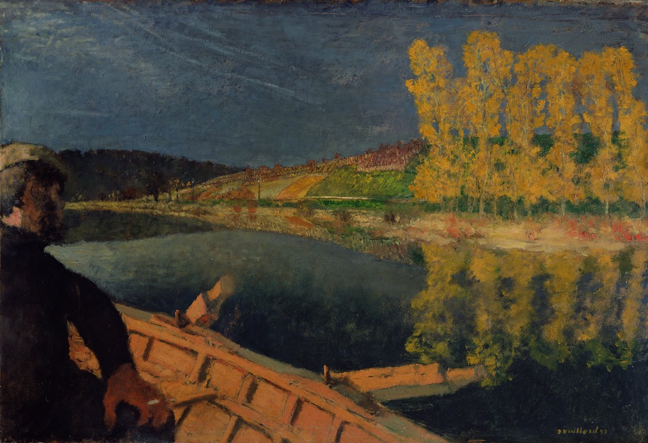The Oarsman، 1897 (زيت على البطاقة) بواسطة إدوارد فويلارد