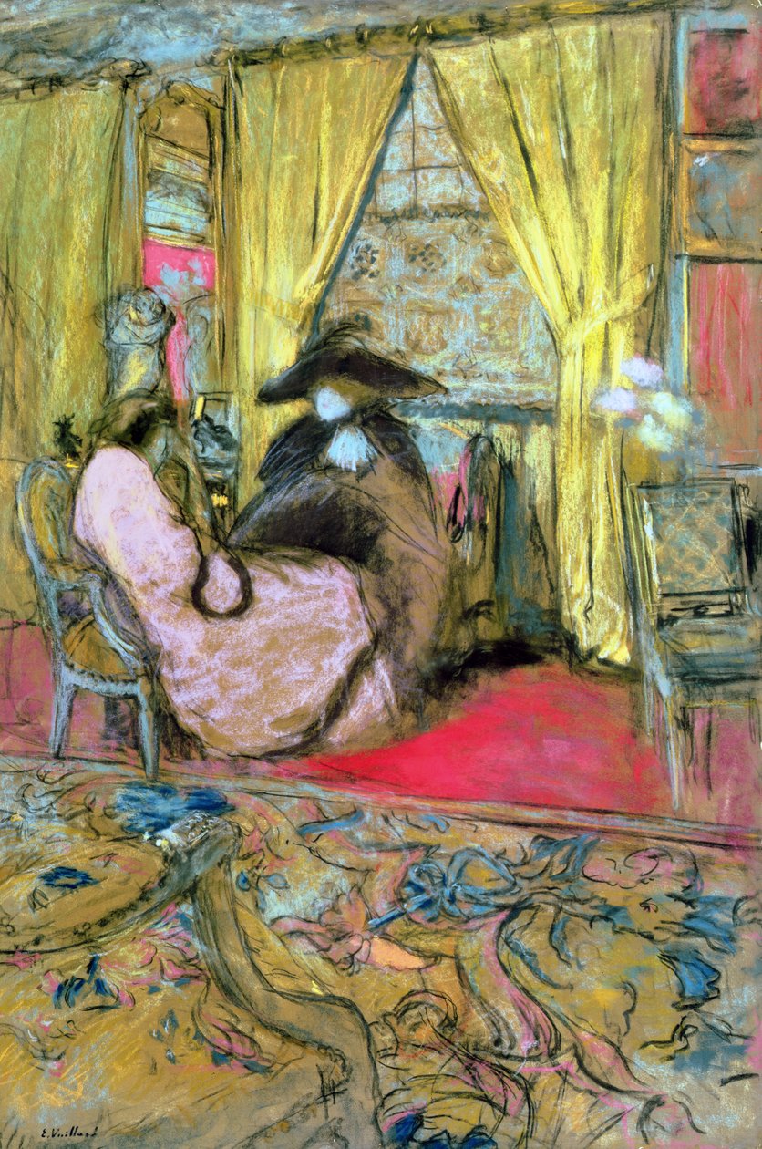 الزيارة ، ج .1910 (باستيل على ورق) بواسطة إدوارد فويلارد