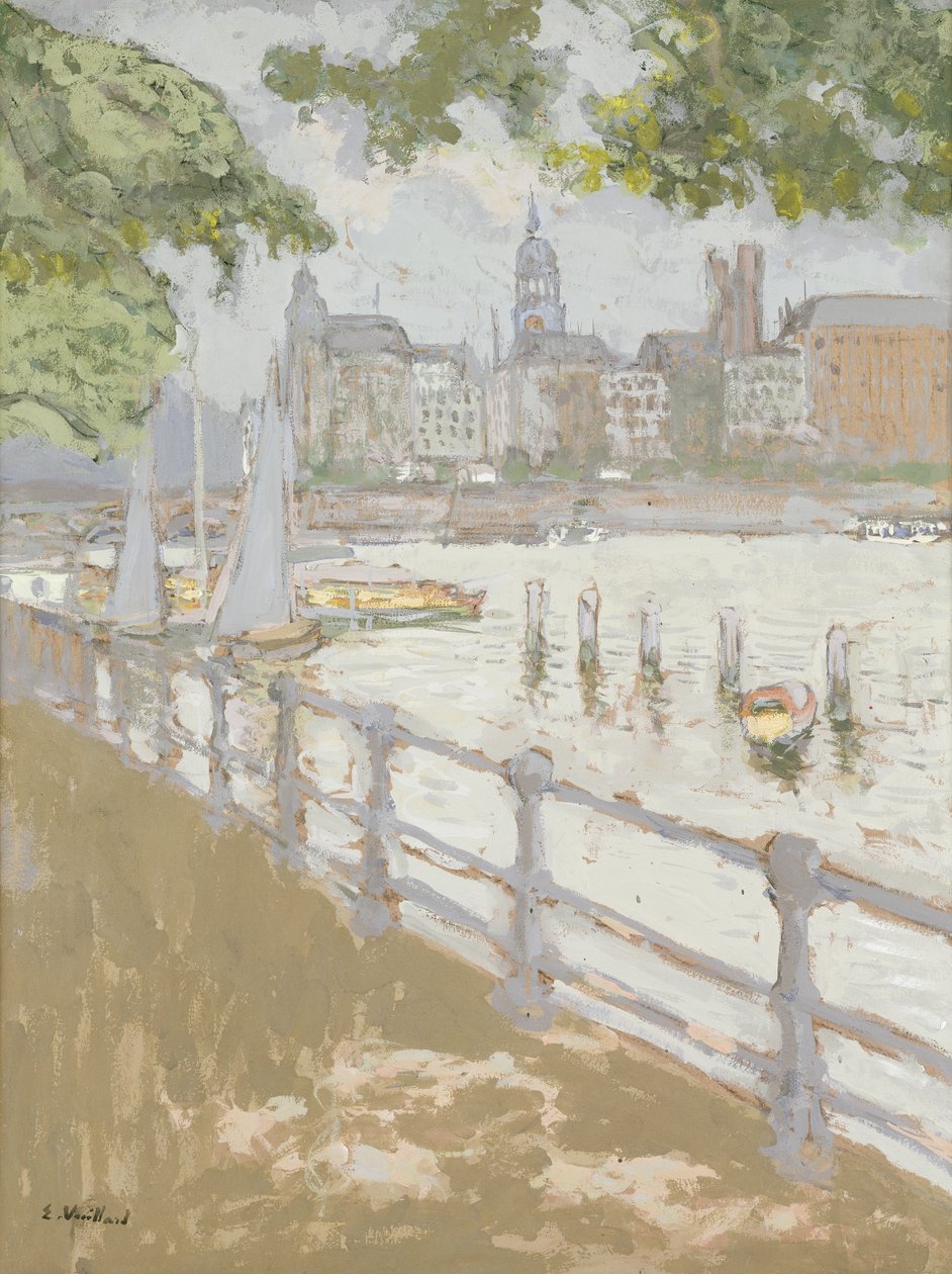 منظر Binnenalster ، 1913 (الغواش على البطاقة) بواسطة إدوارد فويلارد