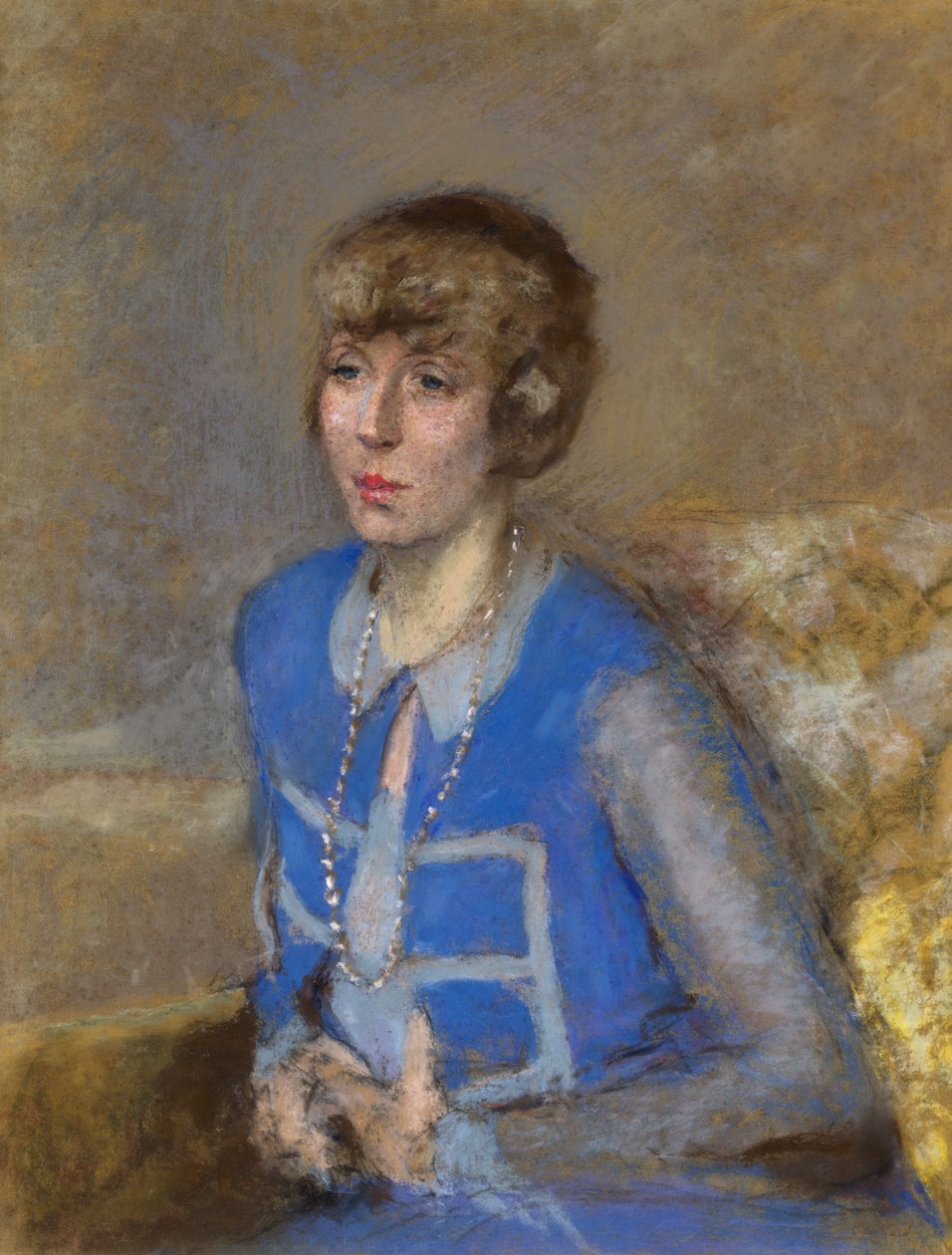 امرأة باللون الأزرق ، ج. 1925-1935 (باستيل على ورق منسوج) بواسطة إدوارد فويلارد