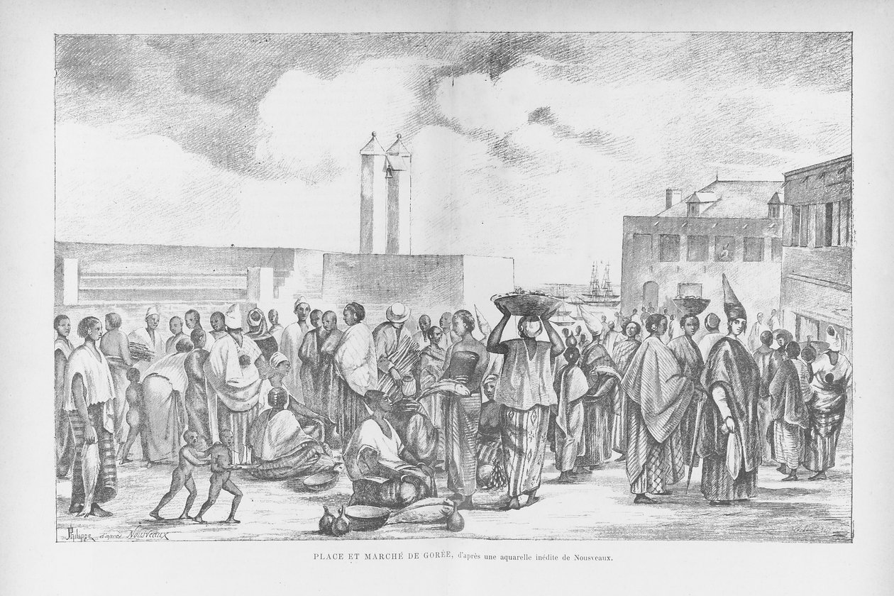 سوق في جوري ، رسم توضيحي من "كوت أوكسيدنتال د" أفريك ... بقلم هنري فراي ، 1890 بواسطة إدوارد أوجست نوسفو