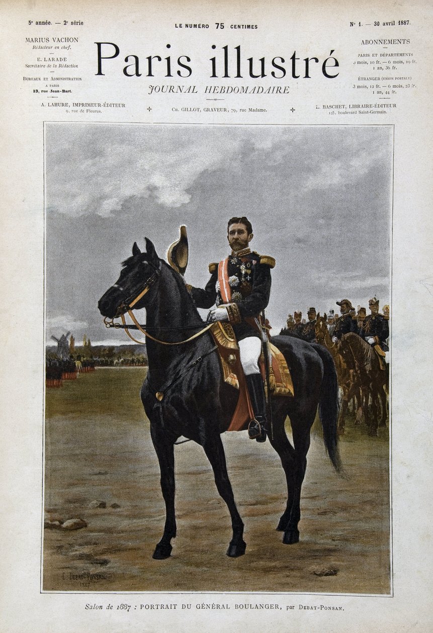 صورة الفروسية للجنرال جورج بولانجر (1837-1891) ، سياسي بعد إدوارد ديبات بونسان (ديبات بونسان) بواسطة إدوارد ديبات بونسان