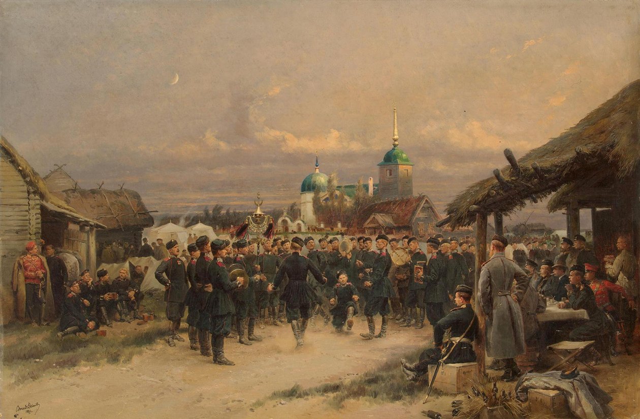 مطربين من حراس الحياة 4th كتيبة بندقية العائلة الإمبراطورية في Tsarskoye Selo ، 1889 بواسطة جان بابتيست إدوارد التفاصيل