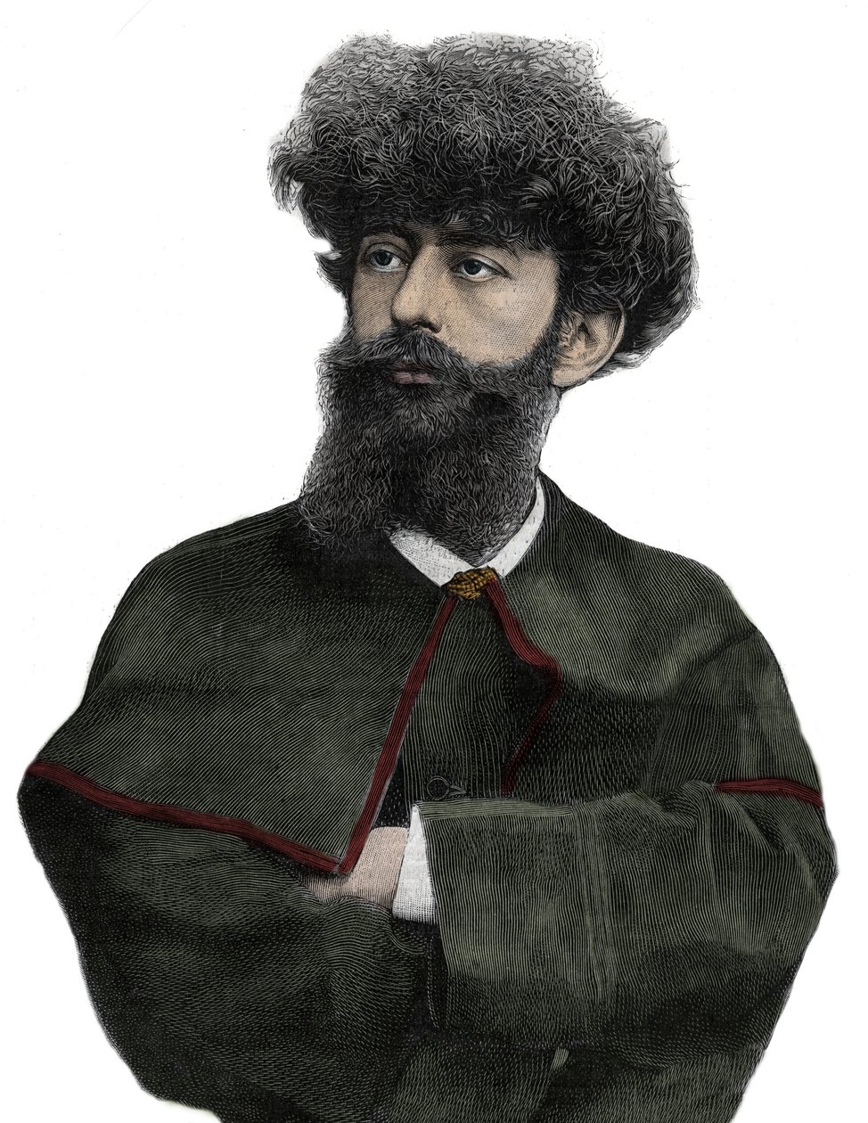 سار ميروداك جوزفين بيلادان ، الاسم المستعار لجوزيفين بيلادان (1858-1918) الكاتب والتنجيم الفرنسي - نقش بواسطة نافيلييه في "المجلة المصورة" عام 1892 بواسطة إدوارد فيليسيان يوجين نافيلييه