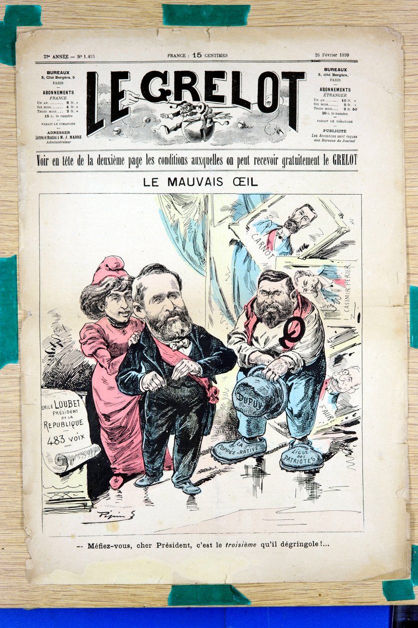 Cover of “” Le Grelot””, Satirique en Couleurs بواسطة إدوارد غيلومين بيبين