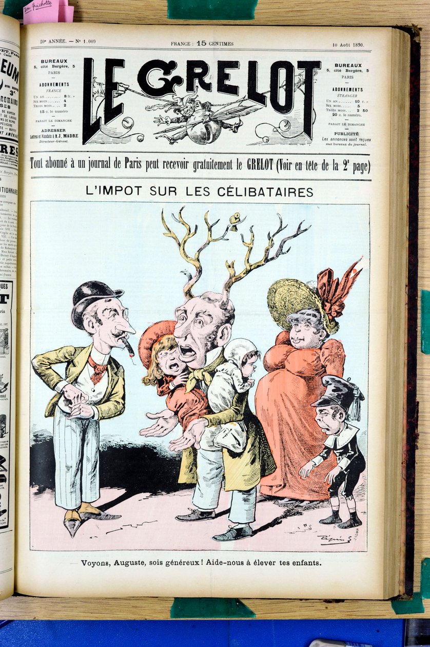 Cover of “” Le Grelot””, number 1009, Satirique en Couleurs بواسطة إدوارد غيلومين بيبين