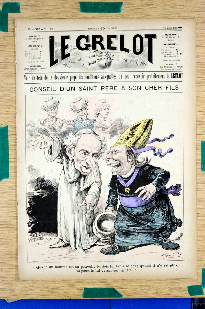 غلاف "" Le Grelot "" ، رقم 1109 ، Satirique en Couleurs بواسطة إدوارد غيلومين بيبين