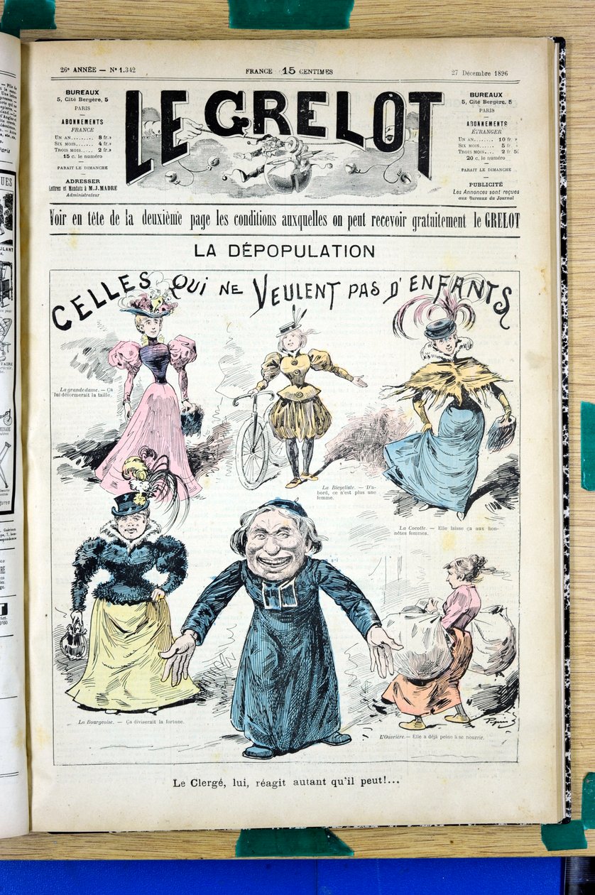 Cover of “” Le Grelot””, number 1342, Satirique en Couleurs بواسطة إدوارد غيلومين بيبين