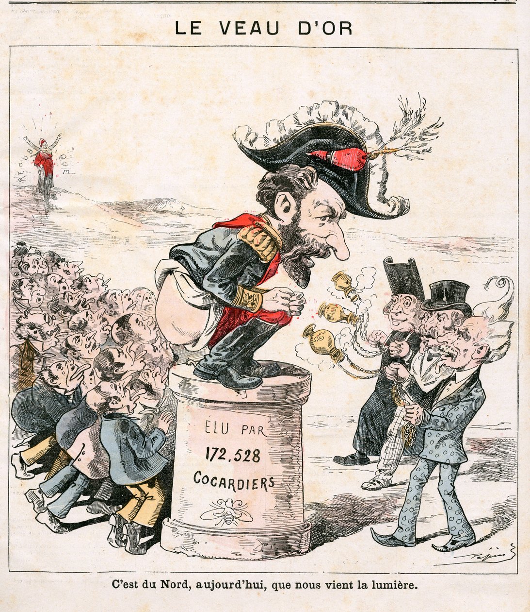 غلاف "" Le Grelot "" ، رقم 889 ، Satirique en Couleurs بواسطة إدوارد غيلومين بيبين