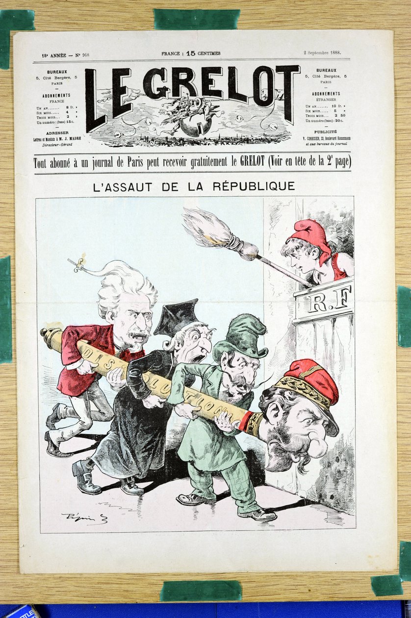 غلاف "" Le Grelot "" ، رقم 908 ، Satirique en Couleurs بواسطة إدوارد غيلومين بيبين