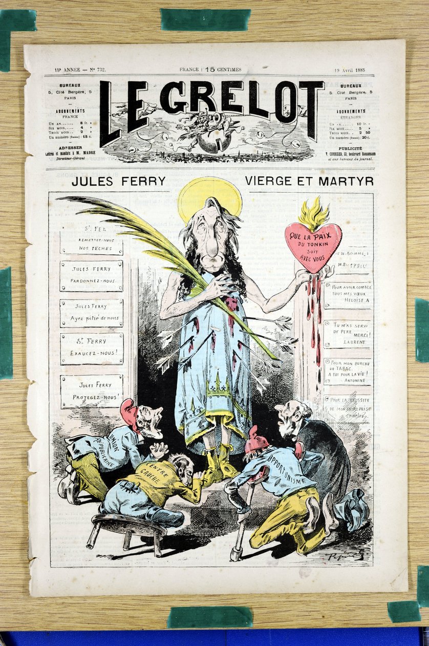 غلاف "" The Grelot "" ، رقم 732 ، Satirique en Couleurs بواسطة إدوارد غيلومين بيبين