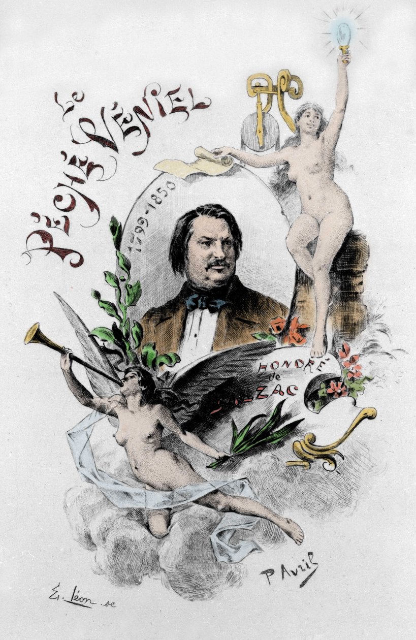 واجهة فيلم "The veniel sin" بقلم أونوريه دي بلزاك. رسم توضيحي لبول أفريل (1843-1928) عام 1901. بواسطة إدوارد هنري أفريل