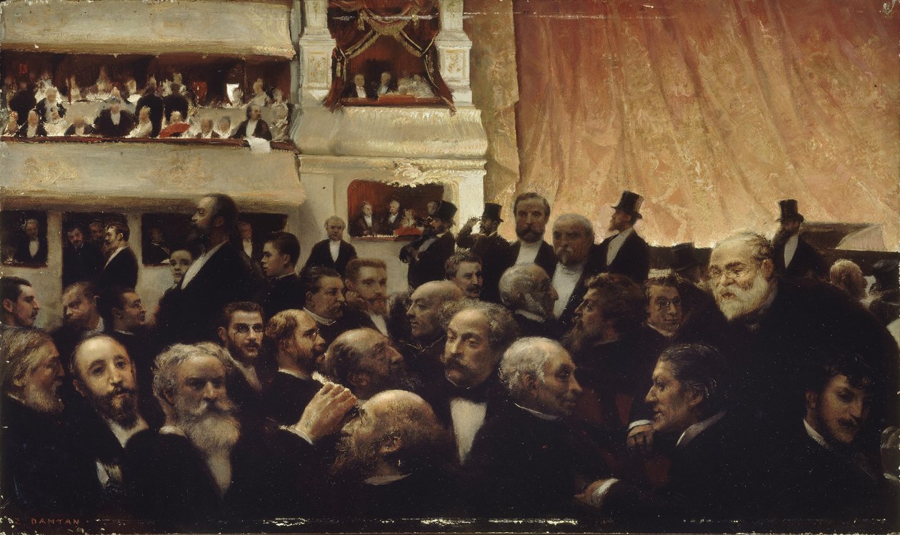 توقف العرض الأول في Comédie-Française ، 1885. بواسطة إدوارد جوزيف دانتان