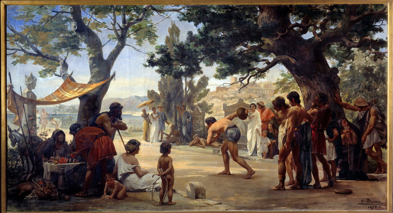 اليونانية العتيقة: "" لعبة القرص "(discobolus) الرسام لجوزيف دانتان (1848-1897) 1875 روان ، متحف الفنون الجميلة بواسطة إدوارد جوزيف دانتان