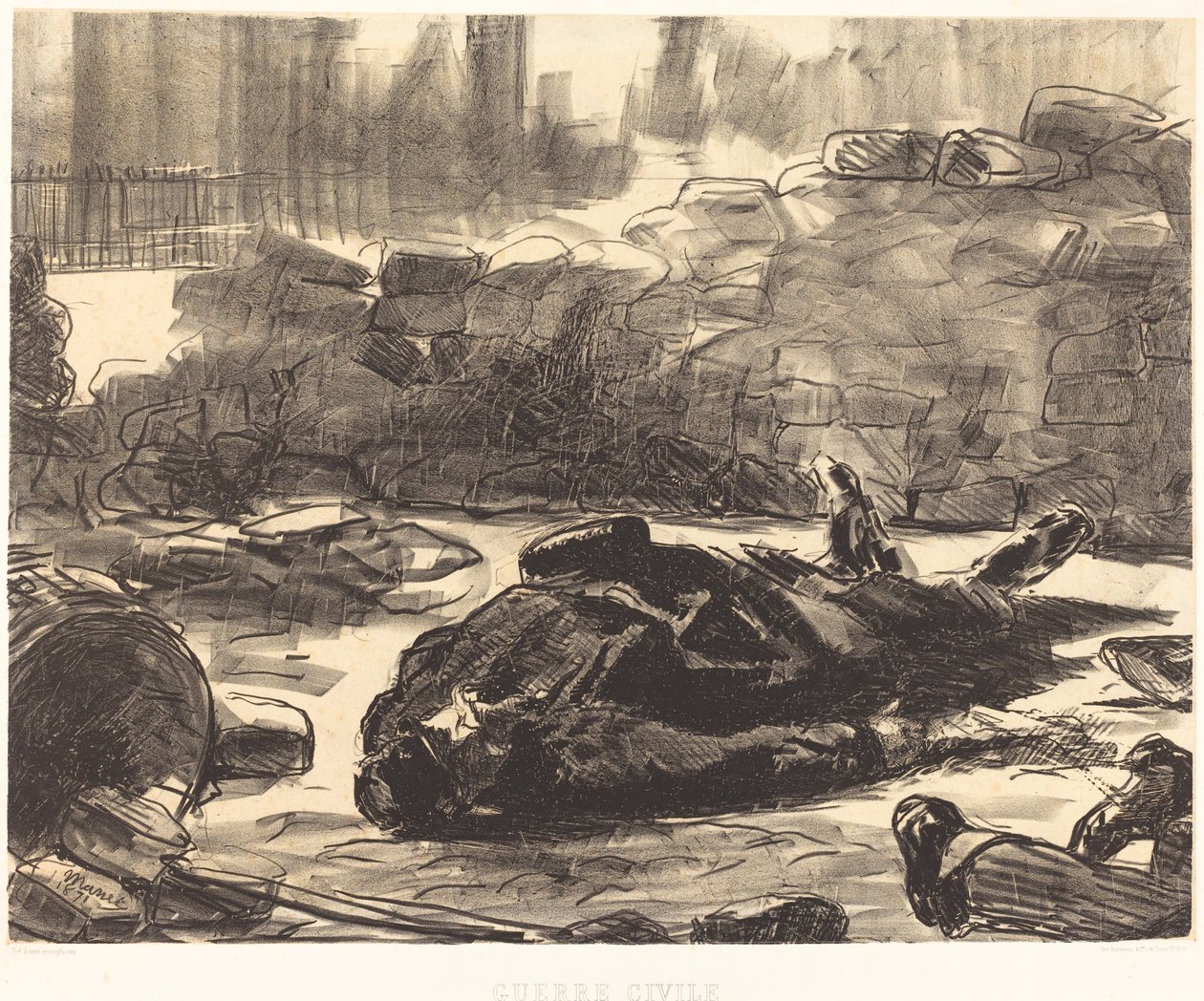 الحرب الأهلية الحرب الأهلية ، 1871. بواسطة إدوارد مانيه