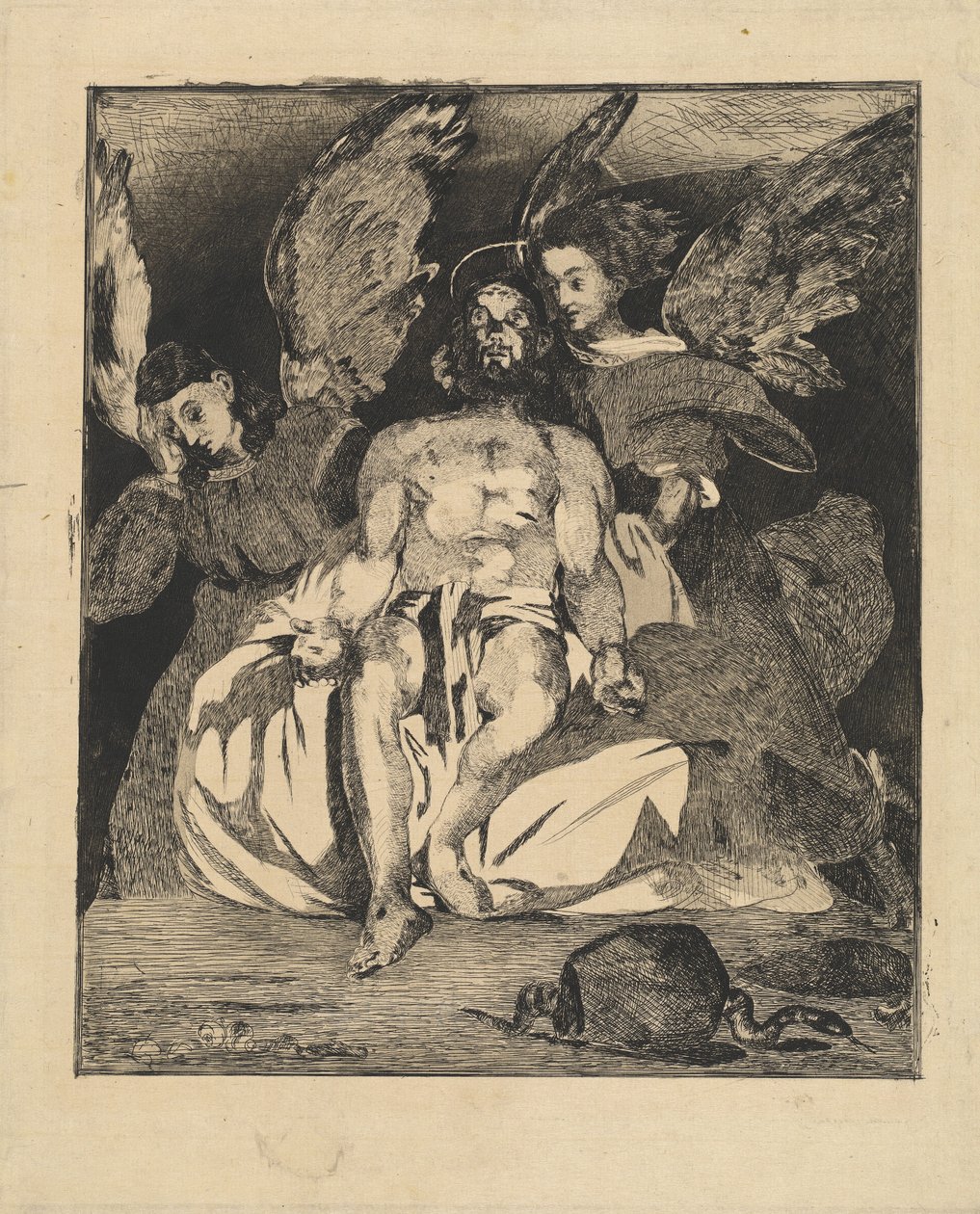 المسيح الميت مع الملائكة (Christ aux anges) بواسطة إدوارد مانيه
