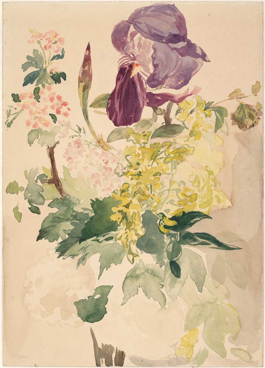 قطعة زهور بقزحية ، Laburnum ، وإبرة الراعي ، 1880 بواسطة إدوارد مانيه