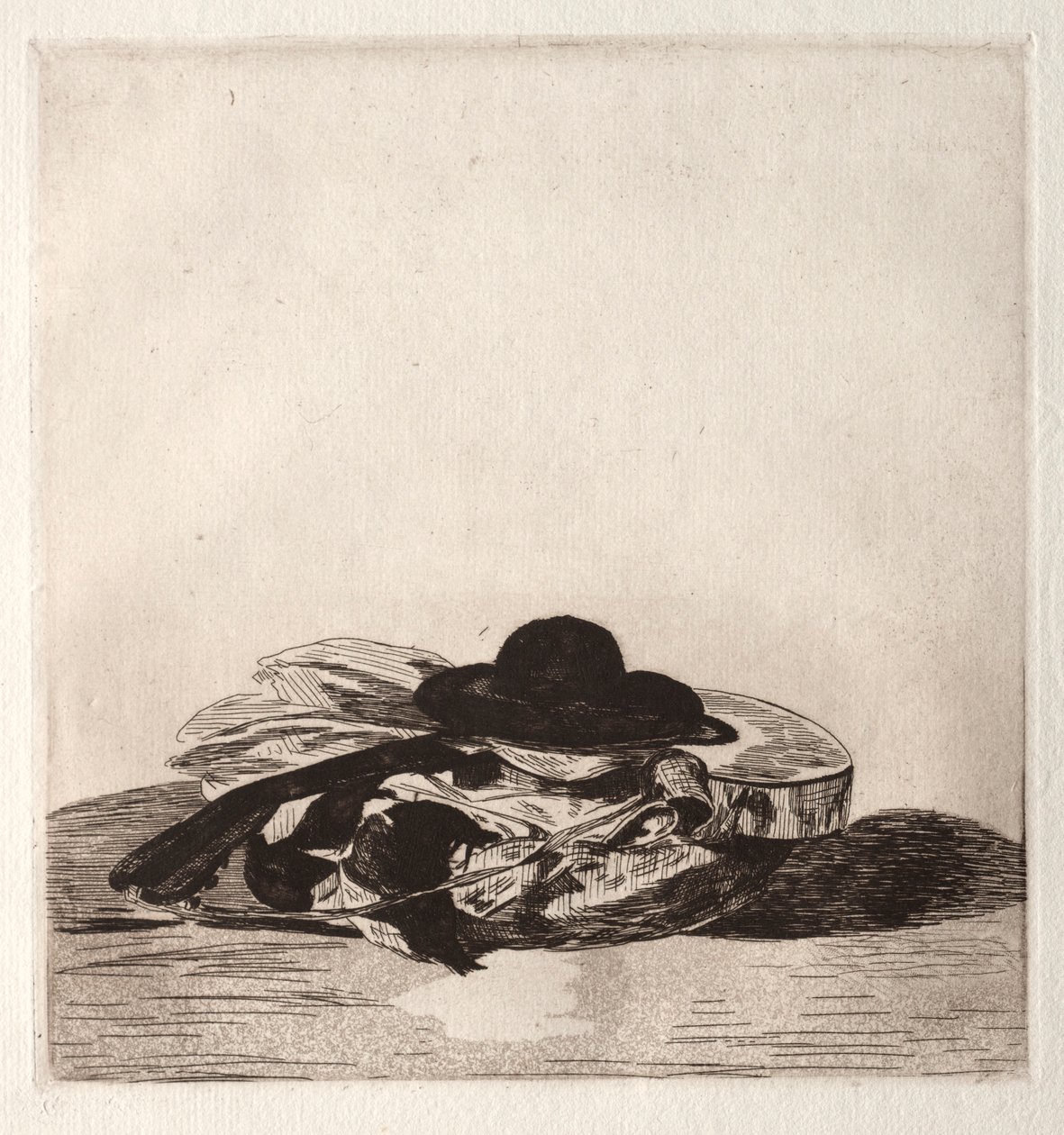 Fronttispiece لنسخة من النقش: القبعة والغيتار ، 1862. بواسطة إدوارد مانيه