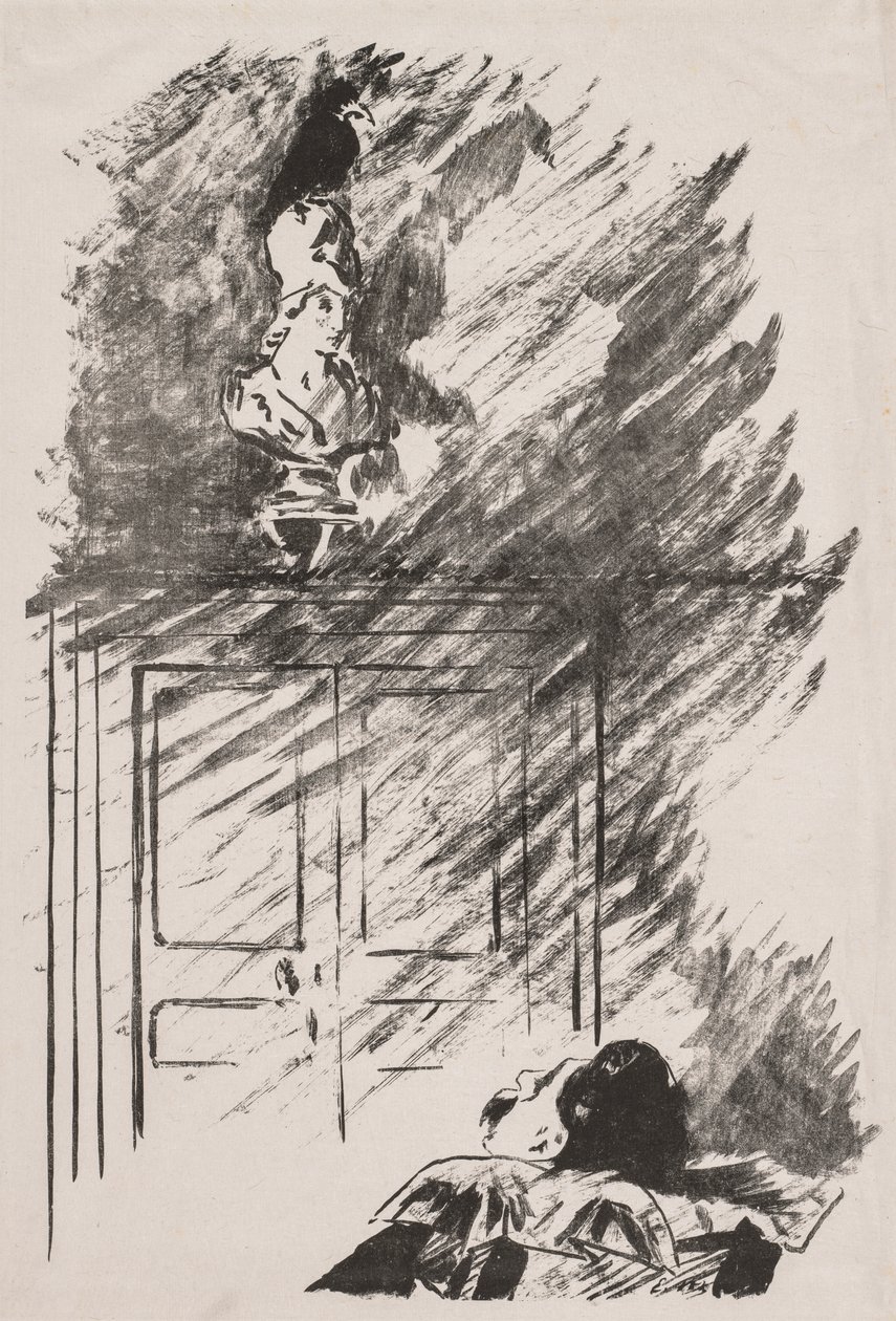 رسم توضيحي لـ The Raven للكاتب Edgar Allan Poe. بواسطة إدوارد مانيه