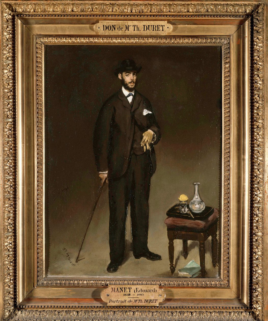 Portrait en pied de Theodore Duret (1838-1927) ، جامع وناقد فني رسم بواسطة Edouard Manet (1832-1883) 1868 Sun. ٠،٤٣ × ٠،٣٥ م باريس ، متحف القصر الصغير - صورة بالحجم الكامل لثيودور دوريت (١٨٣٨-١٩٢٧) ، جامع وناقد فني. اللوحة من قبل إد بواسطة إدوارد مانيه