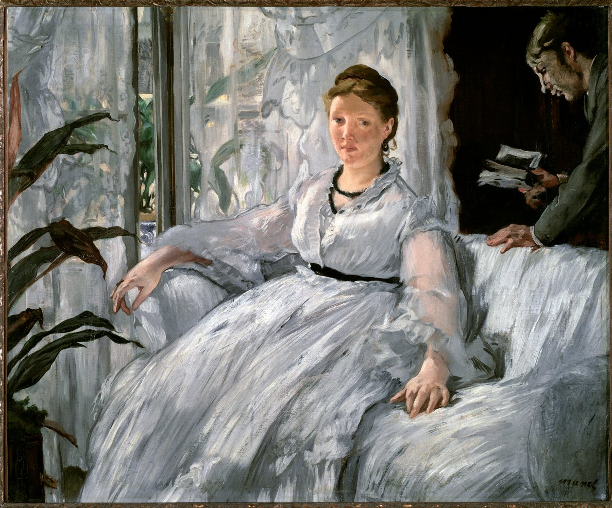 Reading. (Portraits of Suzanne Manet and her son, Leon Koella-Leenhoff) - 1865. Oil on canvas بواسطة إدوارد مانيه