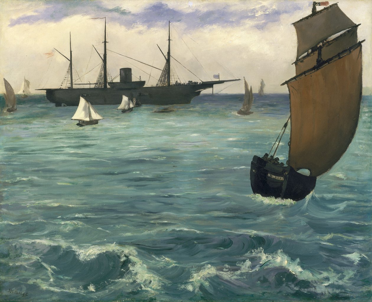 The Kearsarge في بولوني ، ١٨٦٤. بواسطة إدوارد مانيه