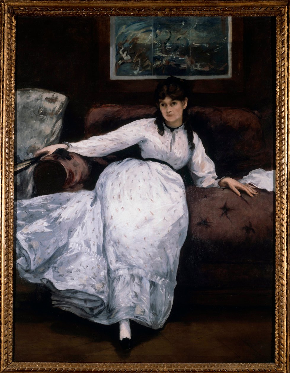 الباقي (صورة للمرأة الرسامة بيرث موريسو على الأريكة) لوحة لإدوارد مانيه (1832-1883) 1870 بروفيدنس. متحف للفن بواسطة إدوارد مانيه