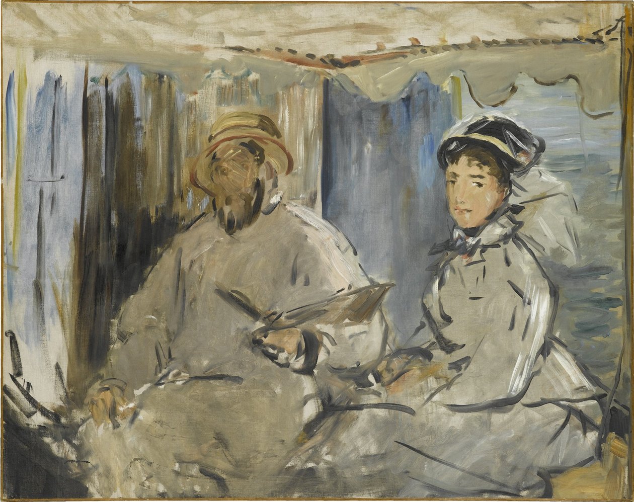 الرسام مونيه في مرسمه ، 1874 بواسطة إدوارد مانيه