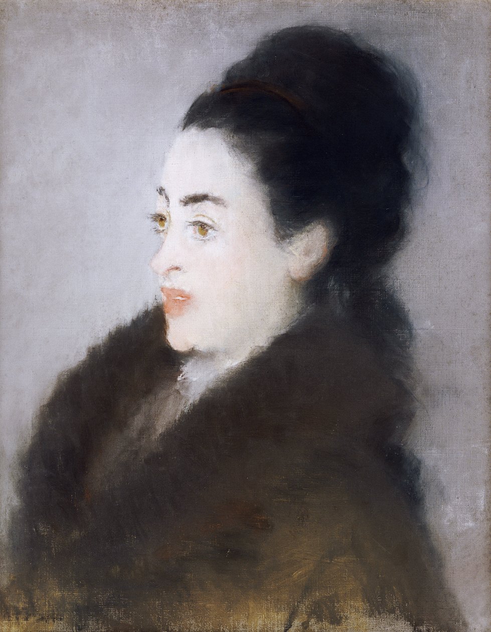 امرأة في معطف فرو في الملف الشخصي ، 1879 بواسطة إدوارد مانيه