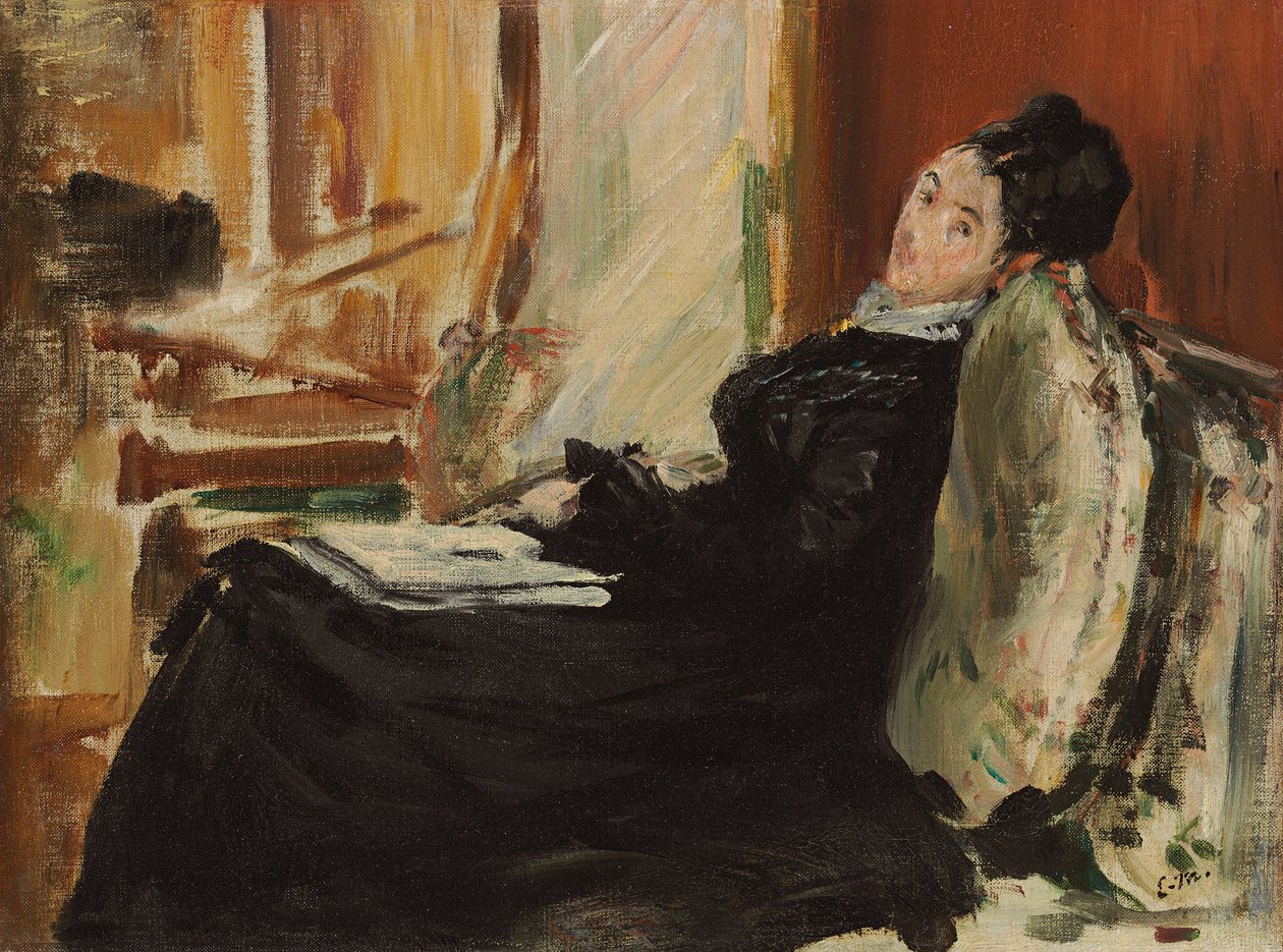 امرأة شابة مع كتاب ؛ امرأة شابة مع كتاب ، c.1875 بواسطة إدوارد مانيه