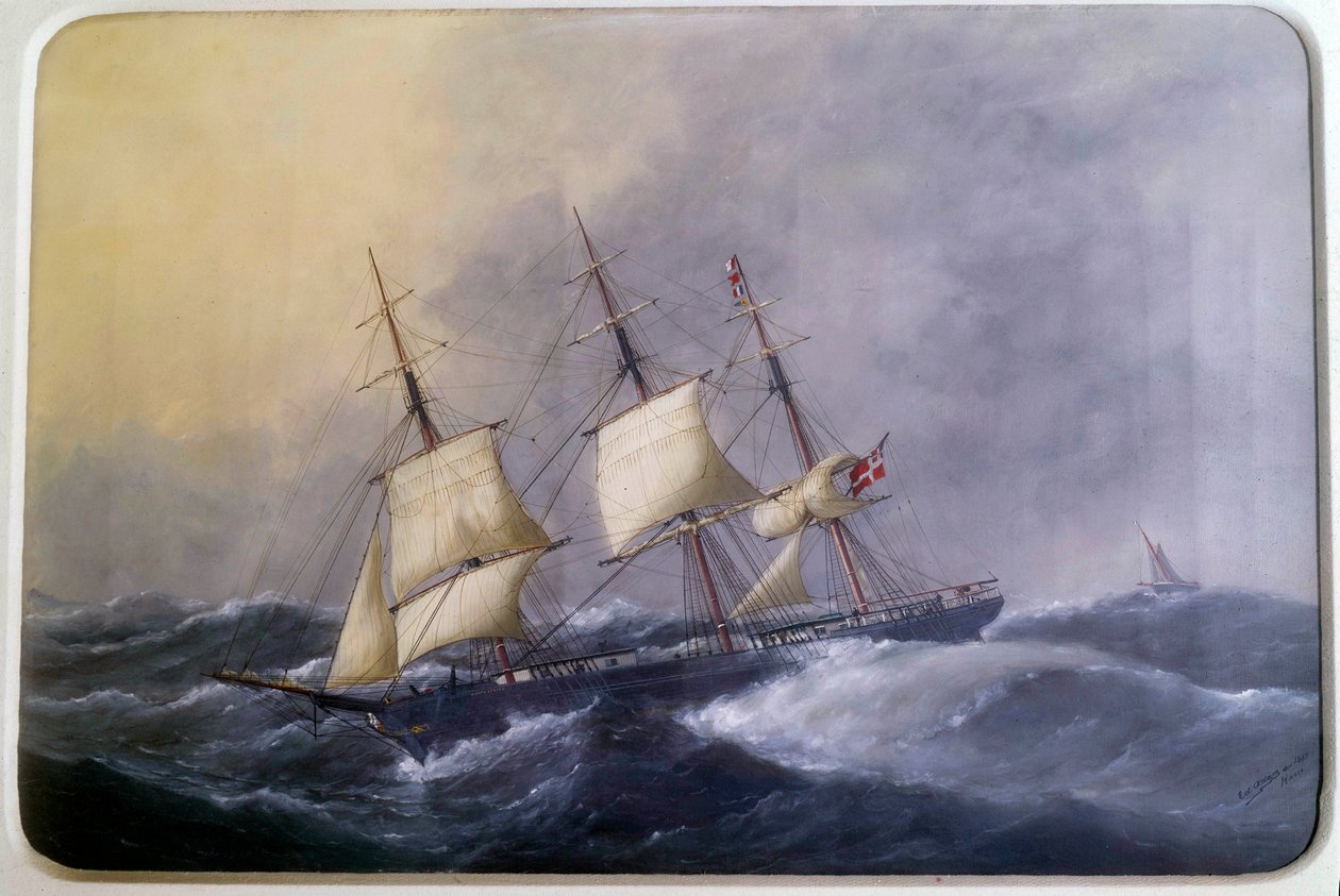 A Three Mats of Commerce in 1882 Watercolour by Edouard Adam (1847-1929) 1882 Paris, Musee de la Marine بواسطة إدوارد ماري آدم