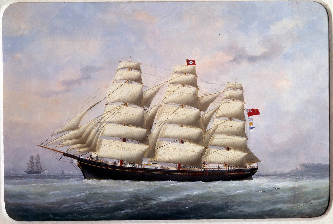 المراكب الشراعية William Lawrence Watercolor بواسطة Edouard Adam (1847-1929) 1881 Paris ، Musee de la Marine بواسطة إدوارد ماري آدم