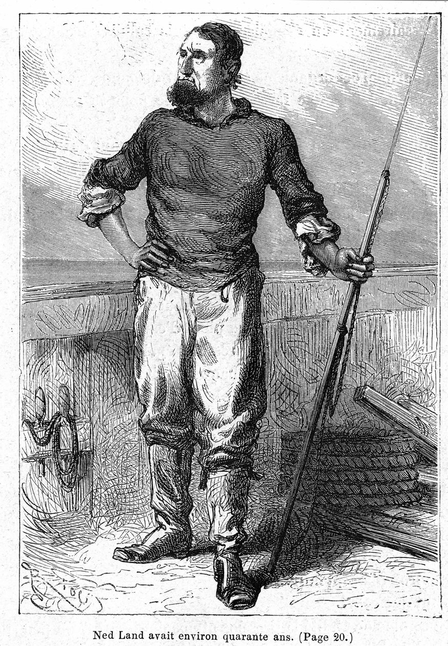 رسم توضيحي لـ "20.000 فرسخ تحت البحار" كتبه Jules Verne بواسطة إدوارد ريو